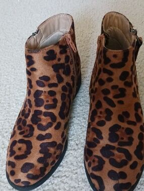 Leopard Print Women’s Ankle Boots - Brown